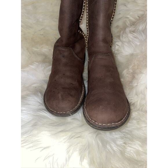 UGG Sherpa Lined Tall Brown Suede Boots Women's Shoe Size 6 - Picture 7 of 9